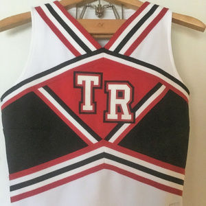 Cheer Dance Uniform - White Red Black - Bulldogs